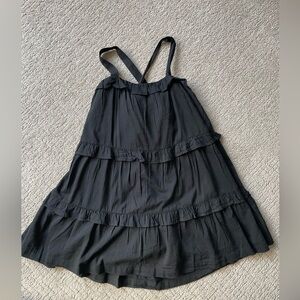 Old Navy Girls Black Tiered Skirt 100% Cotton Midi Sleeveless Dress Sz 8 M NWOT